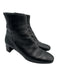 Prada Shoe Size 36.5 Black Leather Side Zip Ankle High Midi Heel Booties Black / 36.5