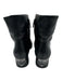Prada Shoe Size 36.5 Black Leather Side Zip Ankle High Midi Heel Booties Black / 36.5