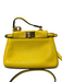 Fendi Lime Green Leather Turnlock GHW Top Handle Crossbody Strap Bag Lime Green / Mini