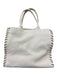 Let & Her White & Cream Leather Python Rolled Handles Toe & Ankle Straps Bag White & Cream