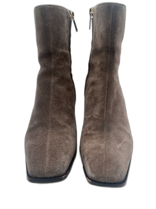 Jimmy Choo Shoe Size 37.5 Gray Suede Square Toe Side Zip Boots Gray / 37.5