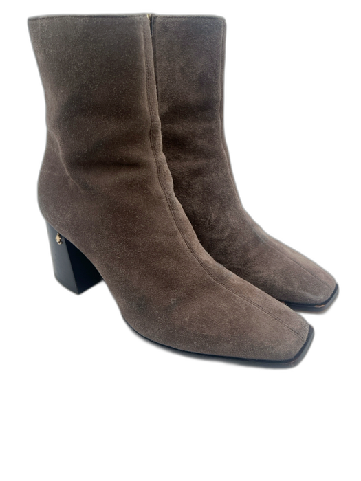 Jimmy Choo Shoe Size 37.5 Gray Suede Square Toe Side Zip Boots Gray / 37.5