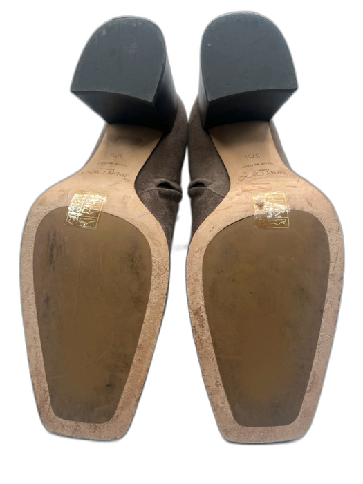 Jimmy Choo Shoe Size 37.5 Gray Suede Square Toe Side Zip Boots Gray / 37.5