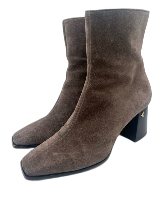 Jimmy Choo Shoe Size 37.5 Gray Suede Square Toe Side Zip Boots Gray / 37.5