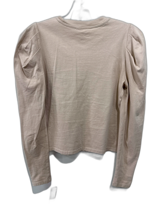 Frame Size XS Beige Cotton Puff Shoulder Long Sleeve Crewneck Top Beige / XS