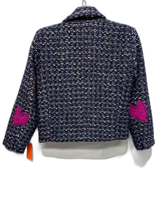 Aqua Kerri Rosenthal Size XS navy blue & multi Polyester Metallic Thread Jacket navy blue & multi / XS