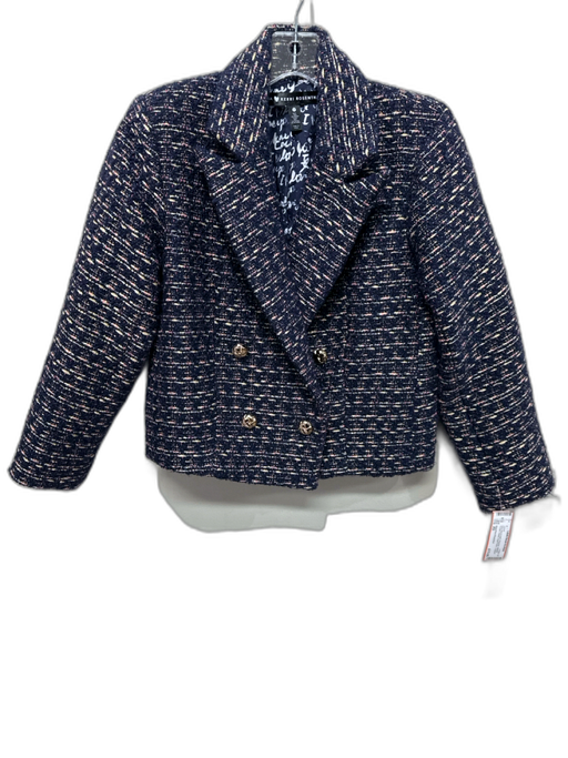 Aqua Kerri Rosenthal Size XS navy blue & multi Polyester Metallic Thread Jacket navy blue & multi / XS