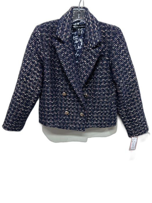 Aqua Kerri Rosenthal Size XS navy blue & multi Polyester Metallic Thread Jacket navy blue & multi / XS