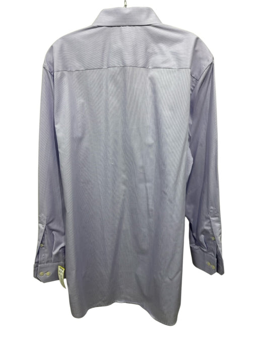 Eton Size 17 Purple Cotton Striped Spread Collar Button up Long Sleeve Shirt Purple / 17