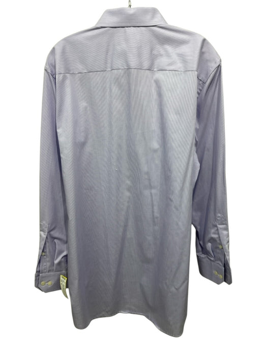 Eton Size 17 Purple Cotton Striped Spread Collar Button up Long Sleeve Shirt Purple / 17