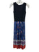 Elie Tahari Size XS Black, Blue, Orange Polyester Blend Sleeveless Floral Dress Black, Blue, Orange / XS