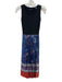 Elie Tahari Size XS Black, Blue, Orange Polyester Blend Sleeveless Floral Dress Black, Blue, Orange / XS