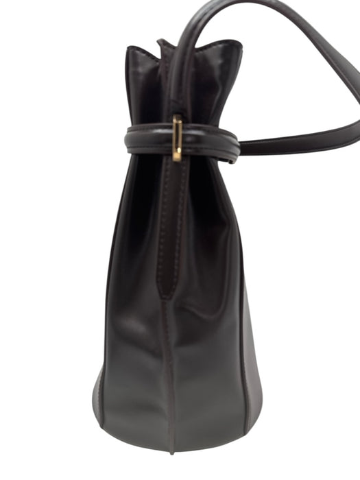 Toteme Brown Leather Gold hardware Rectangle Expandable Bucket Bag Brown / Medium