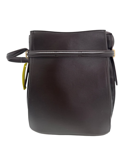 Toteme Brown Leather Gold hardware Rectangle Expandable Bucket Bag Brown / Medium