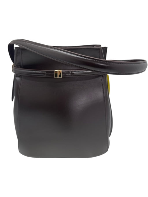 Toteme Brown Leather Gold hardware Rectangle Expandable Bucket Bag Brown / Medium