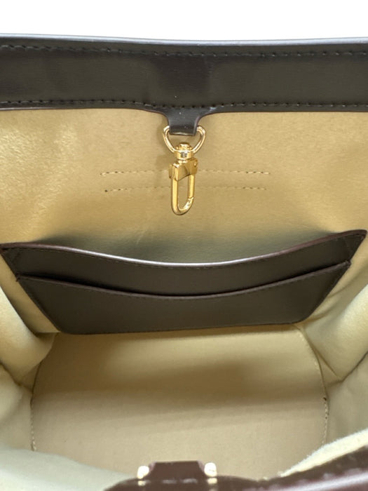 Toteme Brown Leather Gold hardware Rectangle Expandable Bucket Bag Brown / Medium