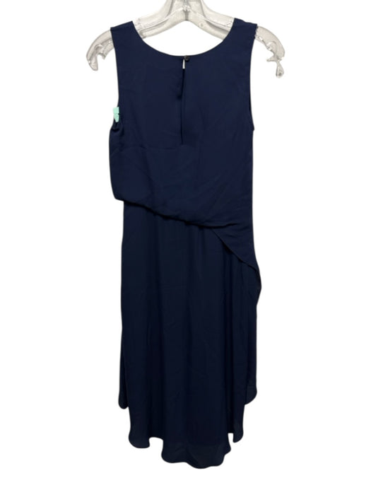 Kobi Halperin Size 0 Navy Silk Sleeveless Keyhole Back Midi Dress Navy / 0