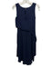 Kobi Halperin Size 0 Navy Silk Sleeveless Keyhole Back Midi Dress Navy / 0