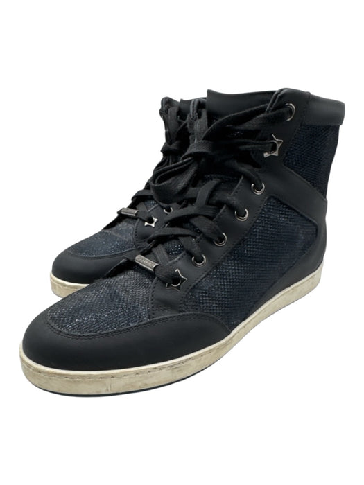 Jimmy Choo Shoe Size 36.5 Black & Multi Leather High Rise lace up Sneakers Black & Multi / 36.5