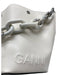 Ganni White & white Leather Crossbody Chain Magnetic Close Bag White & white / S/M