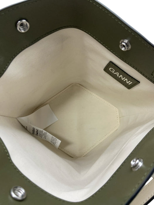 Ganni White & white Leather Crossbody Chain Magnetic Close Bag White & white / S/M