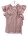 Willa Story Size XS Pink Cotton & Linen V Neck Ruffle Cap Sleeve Top Pink / XS