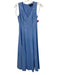 Ted Baker Size 0 Blue Linen Blend Paneled V Neck Midi Dress Blue / 0