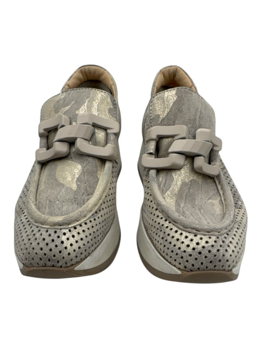 Softwaves Shoe Size 36.5 Beige & White Suede Upper Buckle Slip On Sneakers Beige & White / 36.5