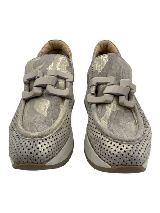 Softwaves Shoe Size 36.5 Beige & White Suede Upper Buckle Slip On Sneakers Beige & White / 36.5