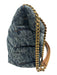 Saint Laurent Blue & Brown Textile Quilted Gold Logo Magnetic Flap Bag Blue & Brown / S