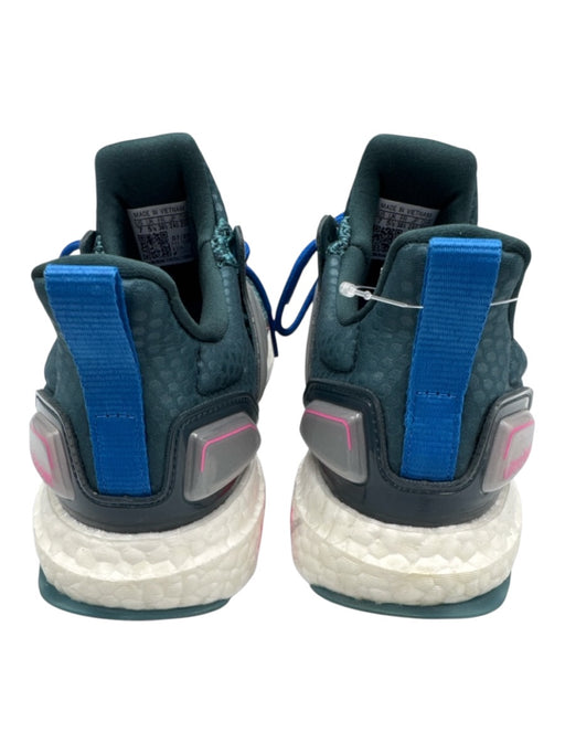 Adidas Shoe Size 7 Green, Blue, Pink Synthetic Knit Lace Up Athletic Sneakers Green, Blue, Pink / 7