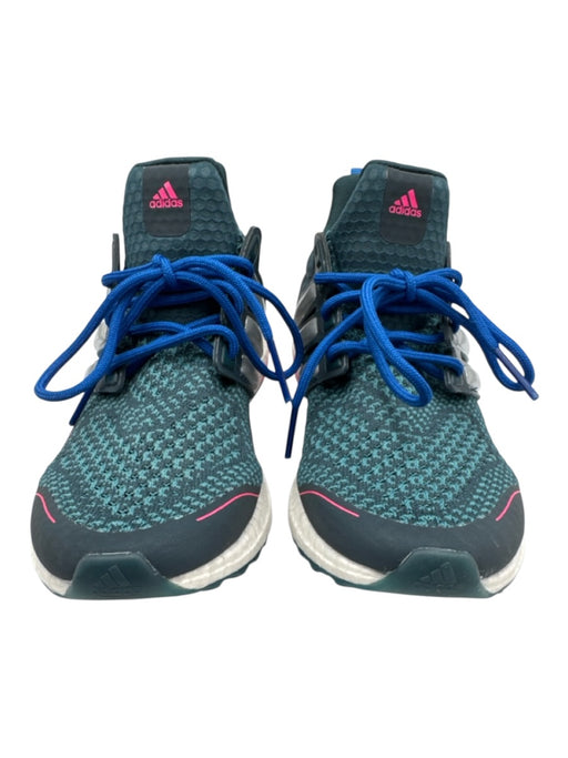 Adidas Shoe Size 7 Green, Blue, Pink Synthetic Knit Lace Up Athletic Sneakers Green, Blue, Pink / 7