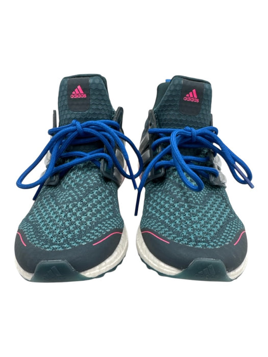 Adidas Shoe Size 7 Green, Blue, Pink Synthetic Knit Lace Up Athletic Sneakers Green, Blue, Pink / 7