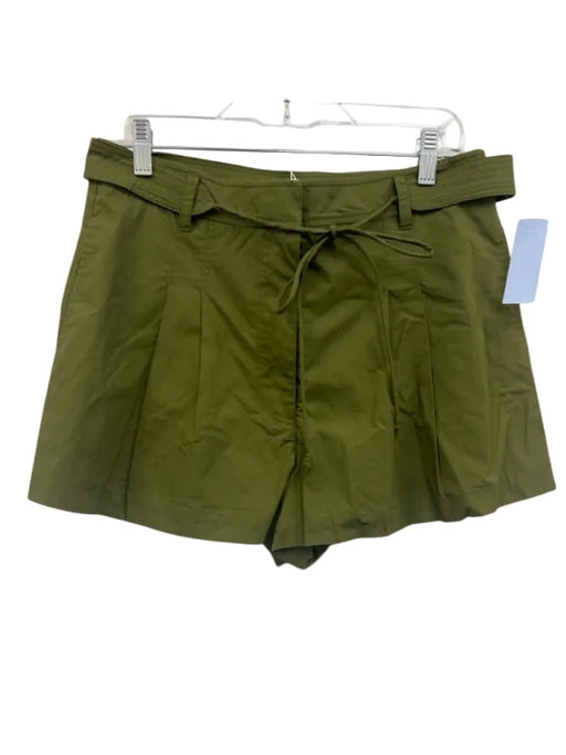 Marie Oliver Size 6 Olive Green Cotton Zip Fly High Rise Sash Shorts Olive Green / 6