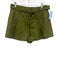 Marie Oliver Size 6 Olive Green Cotton Zip Fly High Rise Sash Shorts Olive Green / 6