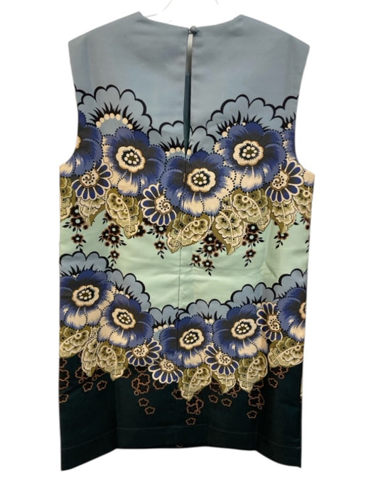 Alemais Size 6 Blue, Cream, Green Polyester Sleeveless Floral Print Mini Dress Blue, Cream, Green / 6
