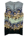 Alemais Size 6 Blue, Cream, Green Polyester Sleeveless Floral Print Mini Dress Blue, Cream, Green / 6