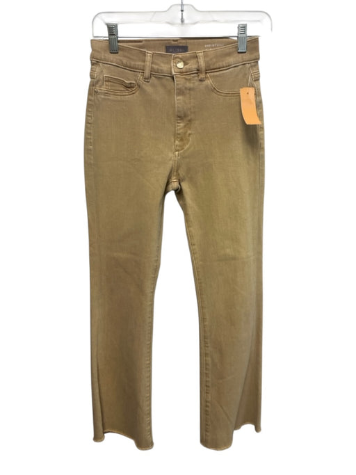 DL 1961 Size 26 Tan Beige Cotton Denim Raw Hem Boot Jeans Tan Beige / 26
