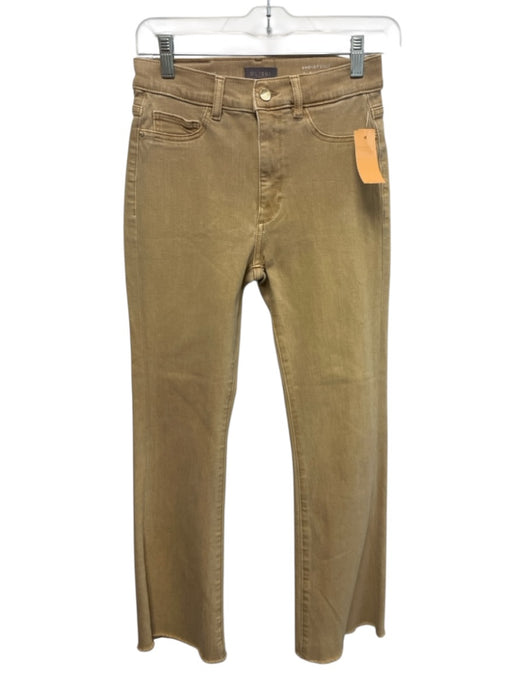 DL 1961 Size 26 Tan Beige Cotton Denim Raw Hem Boot Jeans Tan Beige / 26