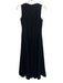Ted Baker Size 2/Medium Black Linen Blend Sleeveless V Neck Paneled Midi Dress Black / 2/Medium