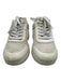 Jimmy Choo Shoe Size 37.5 Ivory White Leather & Synthetic Round Toe Sneakers Ivory White / 37.5