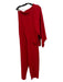 Valentino Red Silk One Sleeve Tie Shoulder Straight Leg Jumpsuit Red / 4