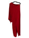 Valentino Red Silk One Sleeve Tie Shoulder Straight Leg Jumpsuit Red / 4