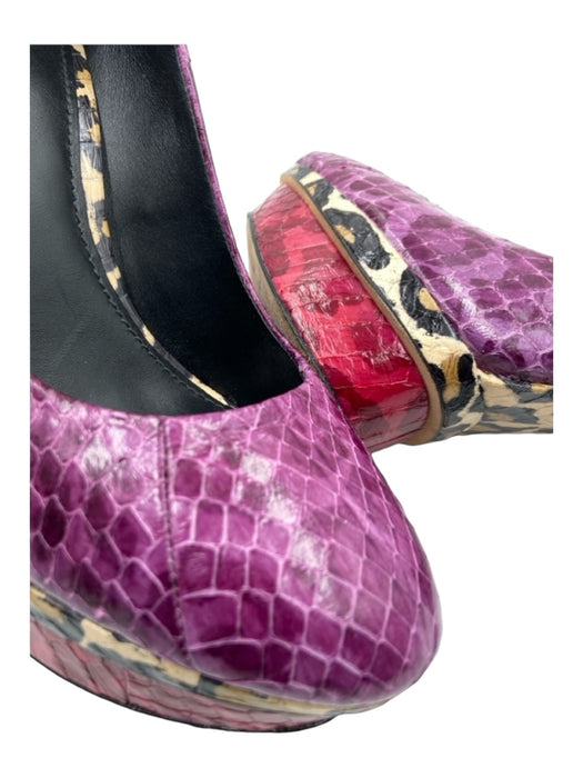 Brian Atwood Shoe Size 38.5 Purple & Multi Python Almond Toe Stiletto Pumps Purple & Multi / 38.5