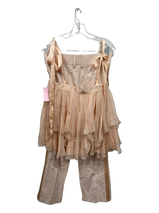 Jenni Kayne Size 4 Pale Pink Silk, Cotton, Linen Ruffle Layered Pant Set Pale Pink / 4