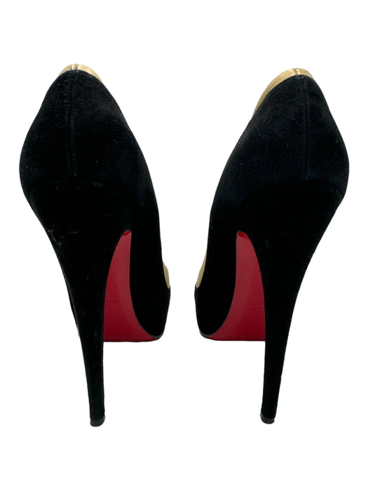 Christian Louboutin Shoe Size 39 Black & Beige Suede & Leather Almond Toe Pumps Black & Beige / 39