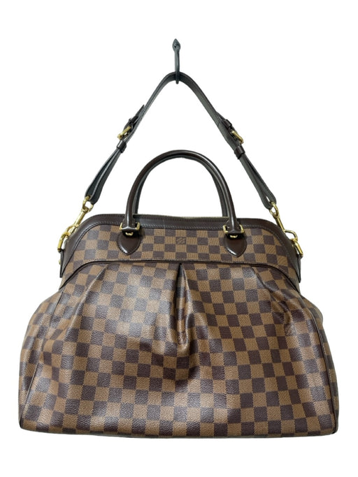 Louis Vuitton Brown Coated Canvas & Leather Checkered Rolled Top Handles Bag Brown / L