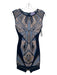 Herve Leger Size XS Navy & Blue Rayon Blend Zipper Detail Aztec Body Con Dress Navy & Blue / XS