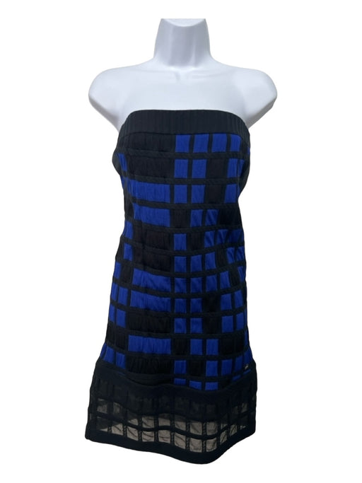 Chanel Size 36 Royal Blue & Black Polypropylene Blend Strapless Body Con Dress Royal Blue & Black / 36