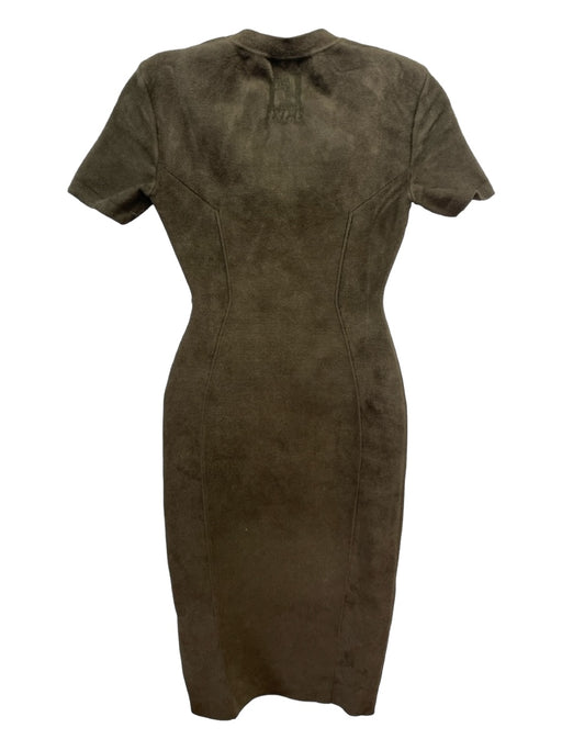 Fendi Size 38 Sage green Viscose Blend Short Sleeve Body Con Midi bodice Dress Sage green / 38